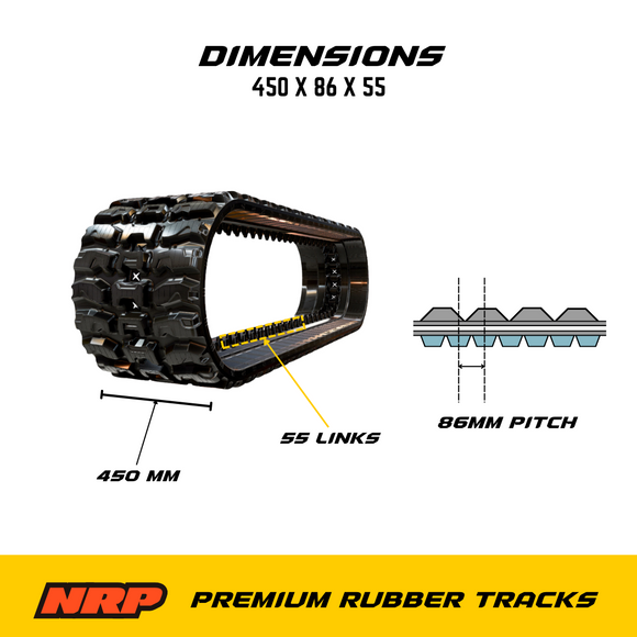 NRP Rubber Track 450x86Qx55 450x86x55 for Bobcat Case New Holland