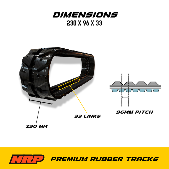 NRP Rubber Track 230x96x33 Fits Bobcat Caterpillar Volvo JCB