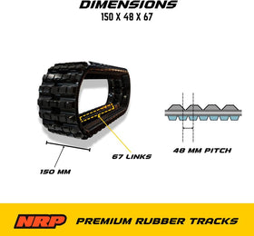 150x48x67 - 6" - Fits Toro Dingo 22327 TX1300 - Rubber Track - 0