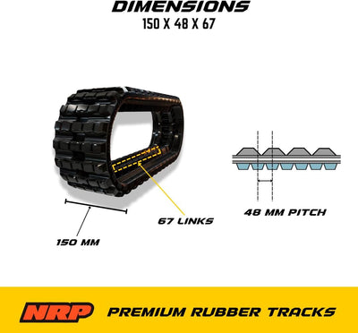 150x48x67 - 6" - Fits Toro Dingo 22327 TX1300 - Rubber Track - 0