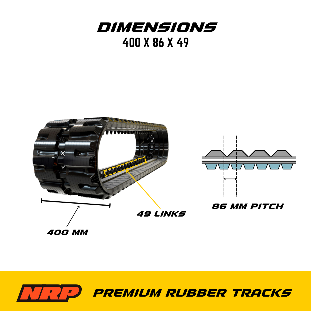 NRP Rubber Tracks 400x86x49 Tread C Made for Bobcat Mustang Caterpillar Cormidi Gehl - 0