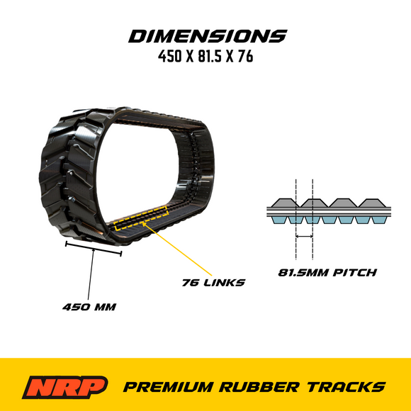 NRP Rubber Track 450x81.5x76 for Kobelco New Holland Kubota