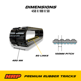 NRP Rubber Track 450x100Nx50 450x100x50 Fits Takeuchi Gehl Mustang - 0