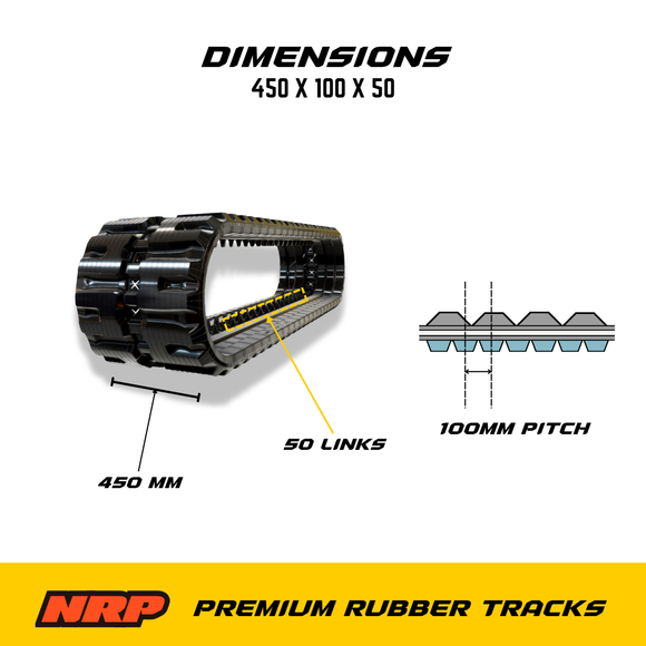 NRP Rubber Track 450x100Nx50 450x100x50 Fits Takeuchi Gehl Mustang