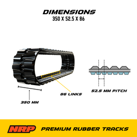NRP Rubber Tracks 350x52.5x86 Made for Takeuchi Case IHI JCB Kobelco - 0