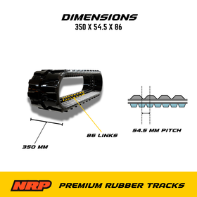 NRP Rubber Track Straight Bar Tread Pattern 350x54.5x86 for Kubota - 0