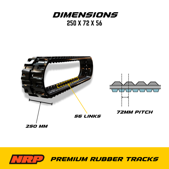 NRP Rubber Track 250x72Cx56 250x72x56 Fits Astec Aichi Brokk