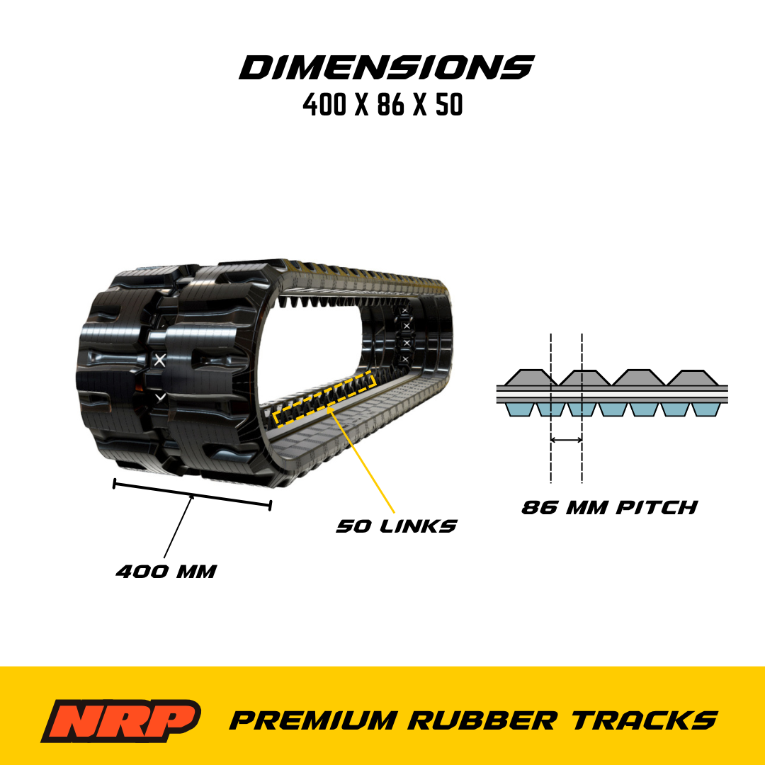 NRP Rubber Tracks Tread C Block 400x86x50 Made For Bobcat Case John Deere - 0