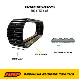 NRP Rubber Track 800x150x66 for Powertraxx Morooka - 0