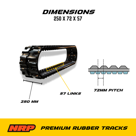 NRP Rubber Track 250x72Cx57 250x72x57 Fits Teupen