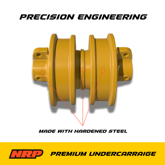 NRP Double Flange Bottom Track Roller ID2184 Fits John Deere 450 450B 450C 450H 455D 455E 455G 550H 550J 555A 555B